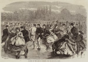 Łyżwiarstwo na jeziorze Suresne, Bois de Boulogne, Paryż